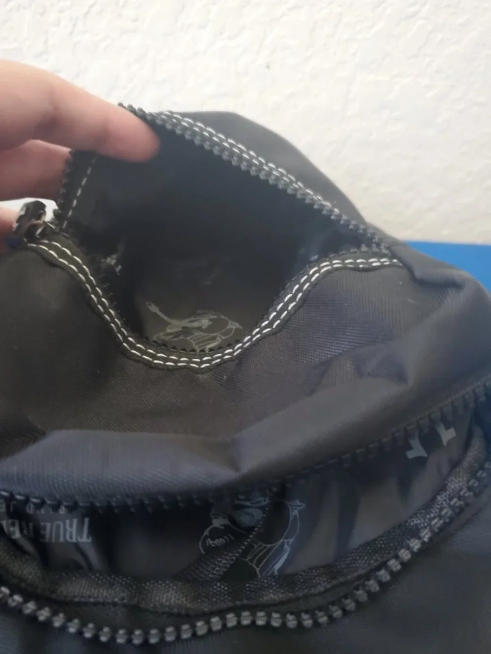 True Religion Yeta Black Canvas Sling Crossbody Bag One Size